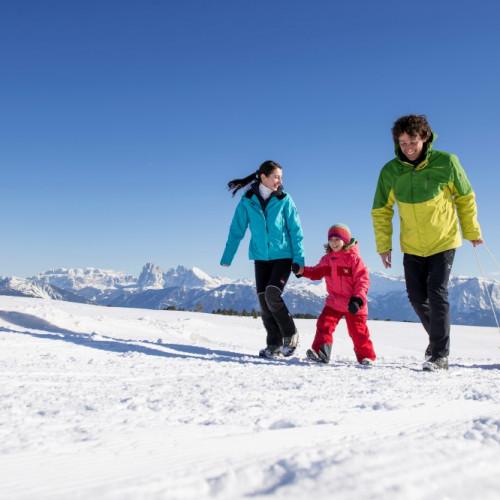 Rodeln auf der Villanderer Alm mit Familie